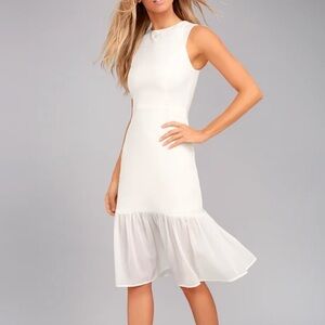 Lulu's nwt Modern Drama White Sleeveless Midi Dress xs
